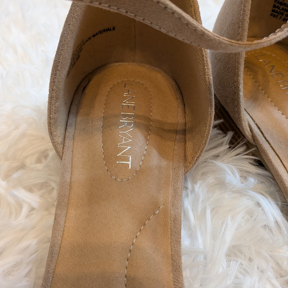 Lane Bryant Tan Ankle Strap Sandals Size 10 - Picture 7 of 9